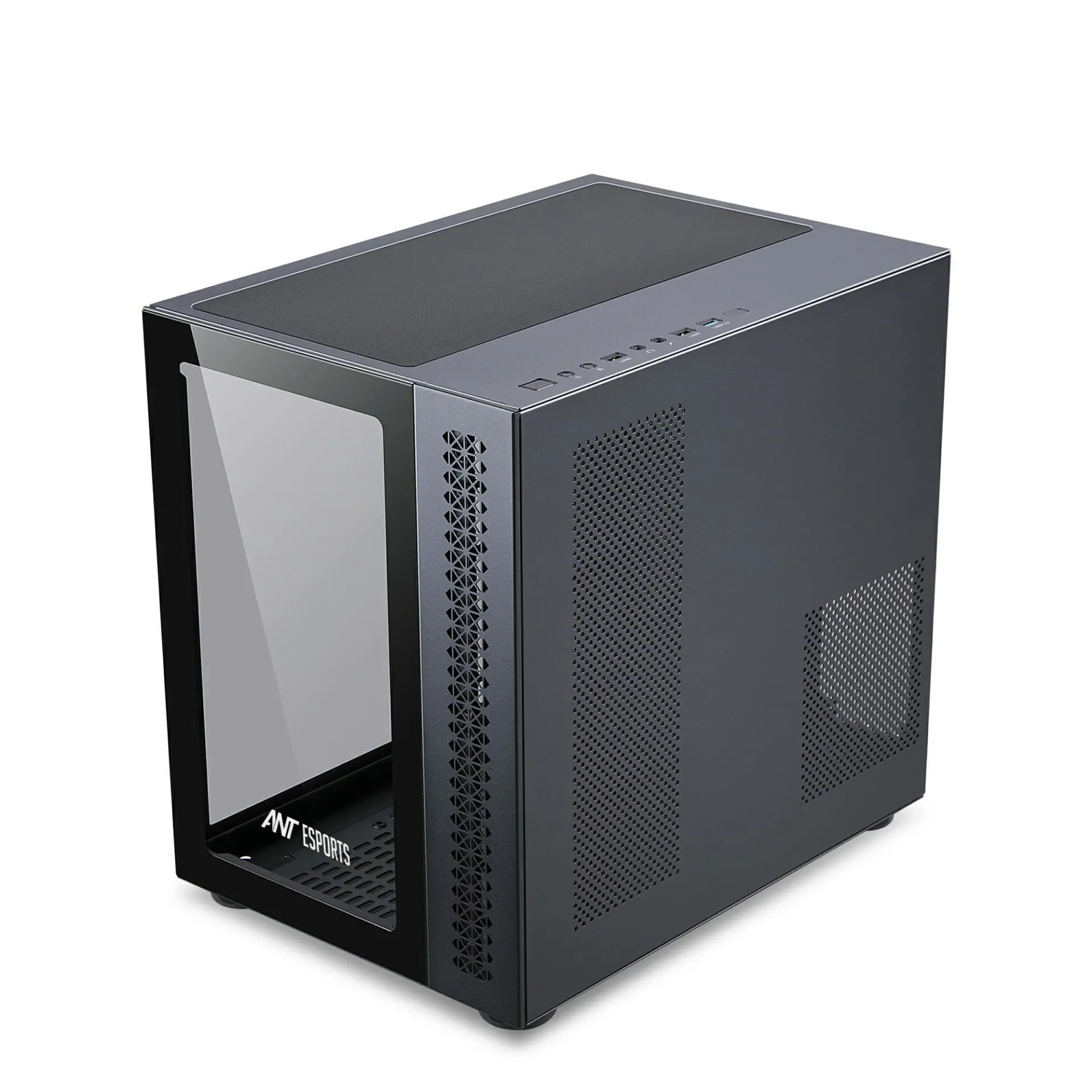 Ant Esports Gaming Cabinet Crystal ARGB Dual Chamber Black view 6